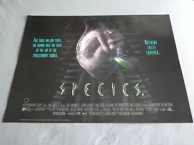 £15 • Buy SPECIES (1995) RARE ROLLED Orig UK Teaser Quad Poster 40  X 30  HR GIGER Art EXC