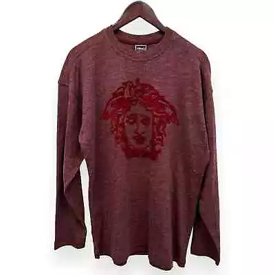 VERSACE Medusa Embroidered Wool Blend Sweater Size Medium • $250