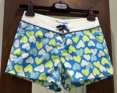 Mini Boden Johnnie Boden Board Shorts Size26 Girls Cotton Blue Hearts.vgc.rrp£28 • £15.50