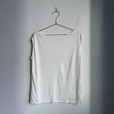 Majestic Filature Women's Sleeveless Linen/Silk Deluxe Tee Shirt Ivory Size 1/XS • $29.99