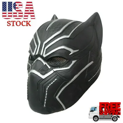 Black Panther Cosplay Mask Helmet Avengers Adult Halloween Costume Latex Props • $15.99