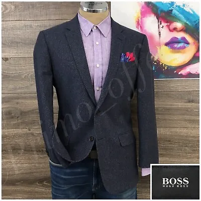 $89.95 • Buy Hugo Boss Mens Blazer Sport Coat Two Button Jacket Wool 40R Casual Suit Hutch3