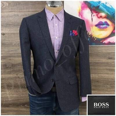 $89.95 • Buy Hugo Boss Mens Blazer Sport Coat Two Button Jacket Wool 40R Casual Suit Hutch3