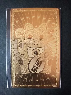 Lucky Charm Lucky Cat Card Bring Good Money Luck Gold Color From JAPAN • £18.89