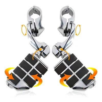 Chrome 1-1/4  Highway Foot Peg Footrest Fit For Harley Touring Road Street Glide • $39.59