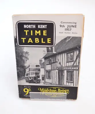Bus Coach Timetable Maidstone & District North Kent 9th June 1957 • £25