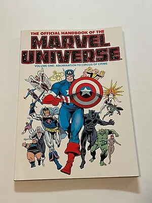 THE OFFICIAL HANDBOOK OF THE MARVEL UNIVERSE TPB Volume One 1986 2nd Print • $12.99