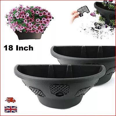 18  Wall Hanging Baskets- For Garden Mounted Flower Planters Basket • £10.49