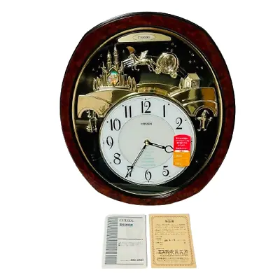 Citizen Cinderella Princess Rhythm Musical Motion Pendulum Wall Clock 4MH762 NEW • $122