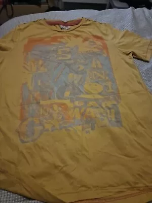 Marks And Spencers Age 13-14 Mustard Patterned T Shirt Top • £3.50