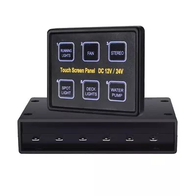 6 Gang LED Capacitive Switch Panel Touch Control Panel Box For Car Marine Boat C • $83.92