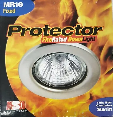 Fire Rated Downlight MR16 In SATIN IP20 - Recessed Ceiling Spots • £5.99