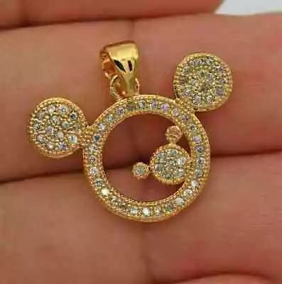 2.00Ct Round Cut Moissanite Mickey Mouse Women's Pendant 14K Yellow Gold Plated • $137.75