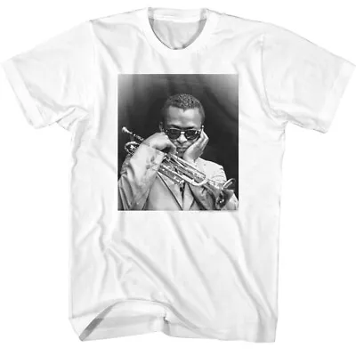 Miles Davis Wearing Shades Holding Trumpet Men's T Shirt Jazz Music Merch • £39.89