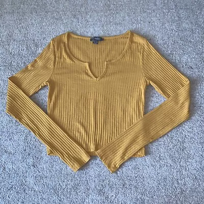 Teen Girls Mustard Long Sleeved Top Age 15-16 Yrs Approx Size 6/8 • £5