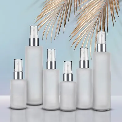 £3.39 • Buy Frosted Glass SPRAY BOTTLE With Mist Atomiser Sprayer Cosmetics Containers Bulk