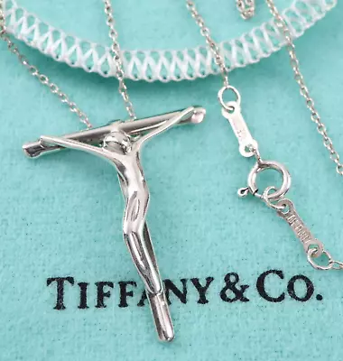 Tiffany & Co. Elsa Peretti Crucifix Cross Silver 925 Pendant Necklace 16.5  • $170