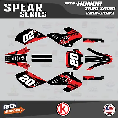 Graphics Kit For HONDA XR80 XR100 (2001-2003) Spear Series - Red • $59.99