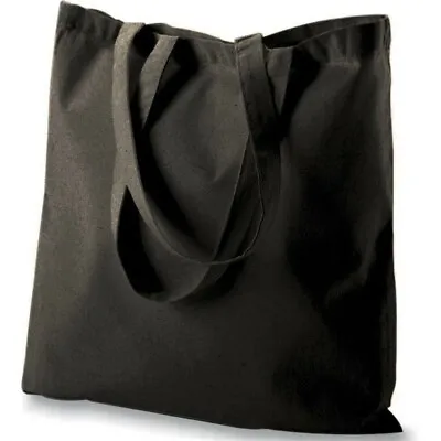 Black Tote Bag Reusable Shoulder HandBag Canvas Shopping Bag 100% Organic Cotton • $18.07