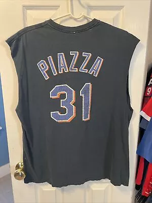 Mike Piazza New York Mets Baseball Men’s Black Sleeveless Shirt Size Large • $9.99