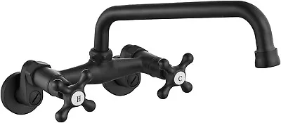 Wall Mount Commercial Kitchen Sink Faucet Adjustable 8 Inch Center Swivel Spout • $43.69