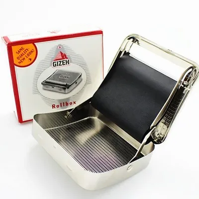 GIZEH TIN Automatic Cigarette Tobacco Rolling Machine Box 70mm Roller & Makers • $5.29
