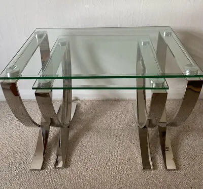 £80 • Buy Nest Of Moritz Tables. Glass And Polished Steel. John Lewis.