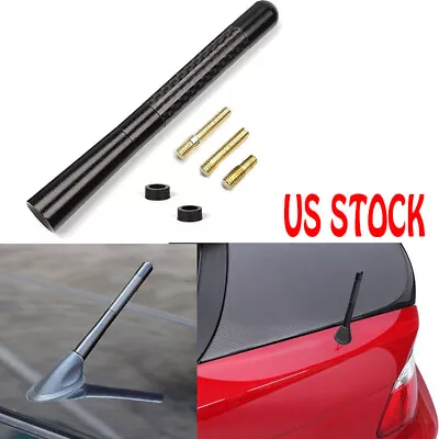 Car Antenna Carbon Fiber Radio FM Antena Black Kit Universal Screw 4.7inches • $7.98