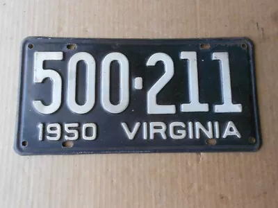 1950 VA Virginia 500-211 License Plate Original Tag YOM • $29.99