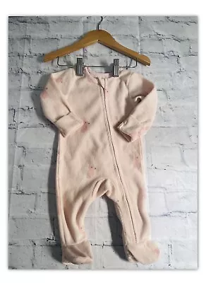 Baby Girls 3-6 Months Clothes Fleece Zip Sleepsuit Babygrow *We Combine Shipping • £3.90