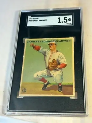 1933 Goudey #202 Charles Leo (gabby) Hartnett Sgc 1.5 Fr Baseball Card. • $185