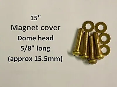 4 Solid Brass Screws & Washers TANNOY 15  Magnet Cover Red Gold HPD 5/8  Long • £6