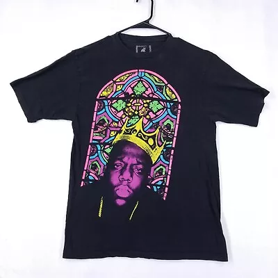 Notorious BIG Biggie Brooklyn Mint Black Men's Medium T-Shirt Rap Stained Glass • $9.54