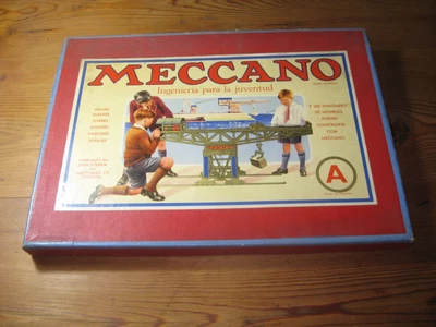 £103.83 • Buy ANTIQUE SPANISH MECCANO CONSTRUCTION SET Nº A TOY BOX INSTRUCTIONS  BOOK 1950s