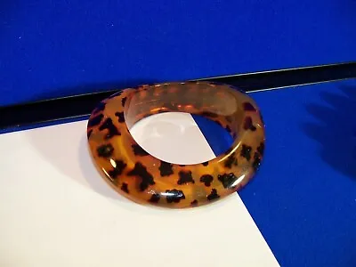 Bangle Bracelet Statement Chunky Asymmetrical Tortoise Shell Lucite Retro Vtg • $24.99