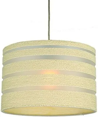 PVC Rope Drum Lampshade Non Electric Modern Ceiling Light Shade Pendant Easy Fit • £17.99