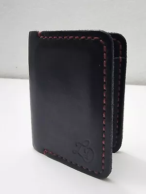 Lost Dutchman Full Grain Leather Wallet The Dutchman Black W/Red Thread • $54.99