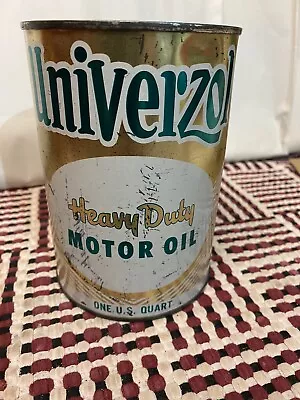 Empty Univerzol HD Metal 1 Qt Motor Oil Can • £29.19