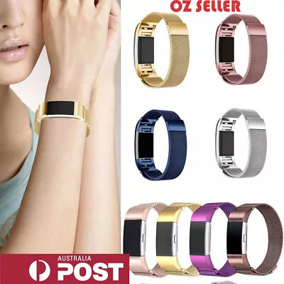 $5.70 • Buy For Fitbit Charge 2 Band  Stainless Steel Metal Milanese  Loop Wristband Strap