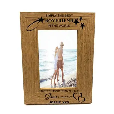 £13.99 • Buy Personalised Best Boyfriend Portrait Wooden Photo Frame Gift FW270