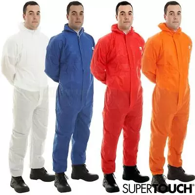 Disposable Coverall SMS Type 5/6 Protection Hooded Overall Suit Boilersuit Paint • £4.74