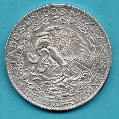 1921 Mexican 2 Peso Coin 90% Silver. 26.6 Grams. Mexico. • £125