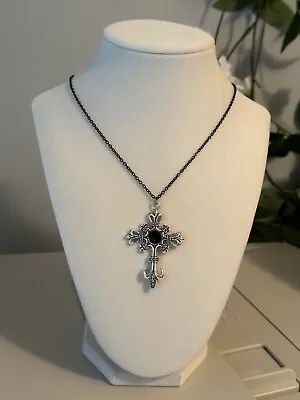 Gothic Dark Silver Cross Vampire Necklace Chain Jewelry Halloween Unisex New • $17.35