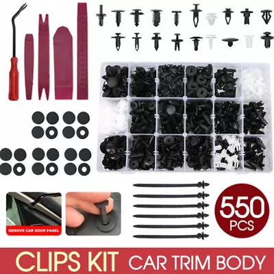 550Pcs Car Plastic Clips Bumper Fender Trim Mixed Rivet Door Panel Fasteners Kit • $17.99