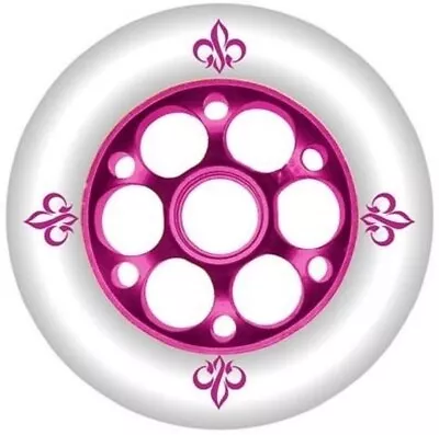 Yak Scooter Wheel Metal Fleur Spoke Core 100mm White / Purple • $14.99