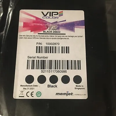 VIP COLOR Memjet Ink - One 250ml Black Ink Tank. 2021 • $148