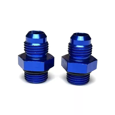 2Pcs ORB-6 O-Ring Boss To 6AN AN6 Flare Straight Male Adapter Fitting -6 Blue • $9.99