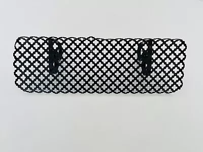 1 Vintage MCM Black Metal Mesh Wall Shelf Mid-Century Modern 14 X 4.75” Filigree • £14.48