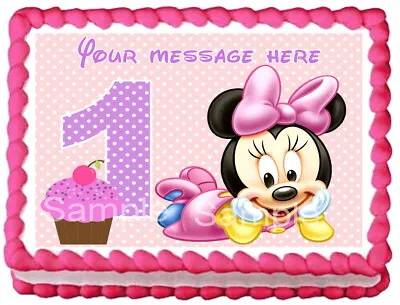 BABY MINNIE MOUSE Edible Cake Topper Image Decoration • $8.50