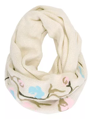 Nwt $200 True Religion Women's INFINITY Knit Loop Scarf Wrap ~Off-White/Floral • $119.99